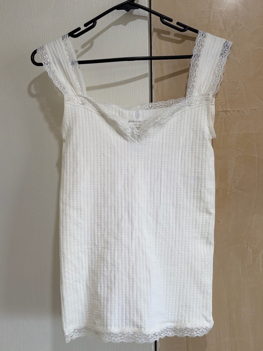 FP Movement by Free People White Ribbed Lace-Trim Tank - Picture 2 of 5